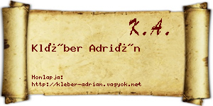 Kléber Adrián névjegykártya
