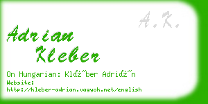 adrian kleber business card